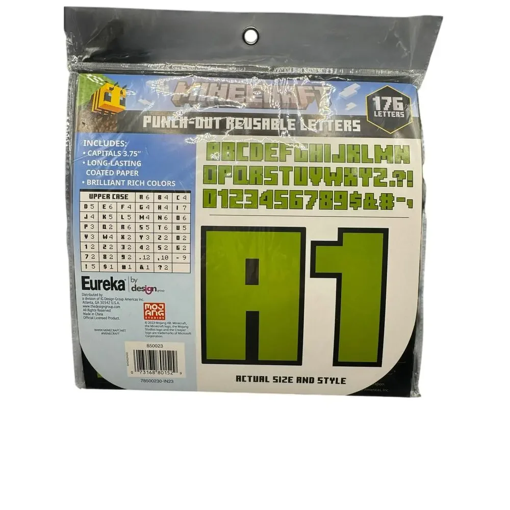 Minecraft Reusable Letters Bulletin Board Poster Birthday Party Game Decor 3.75